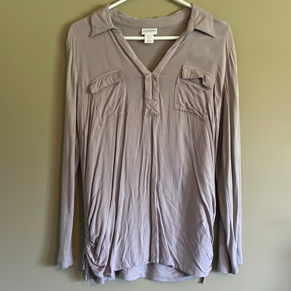Motherhood Maternity Shirt | Long Sleeves with Ruching | size L